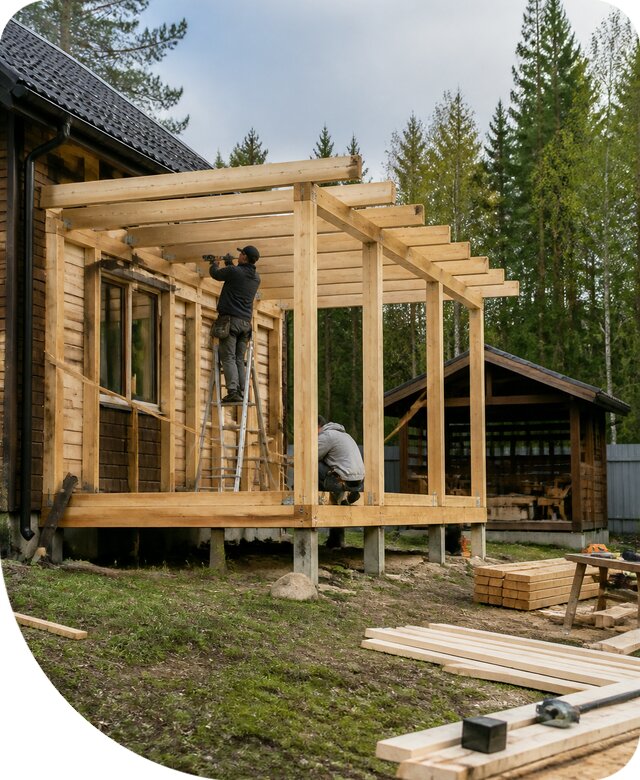 Строительство пристроек и построек на участке в Лангепасе