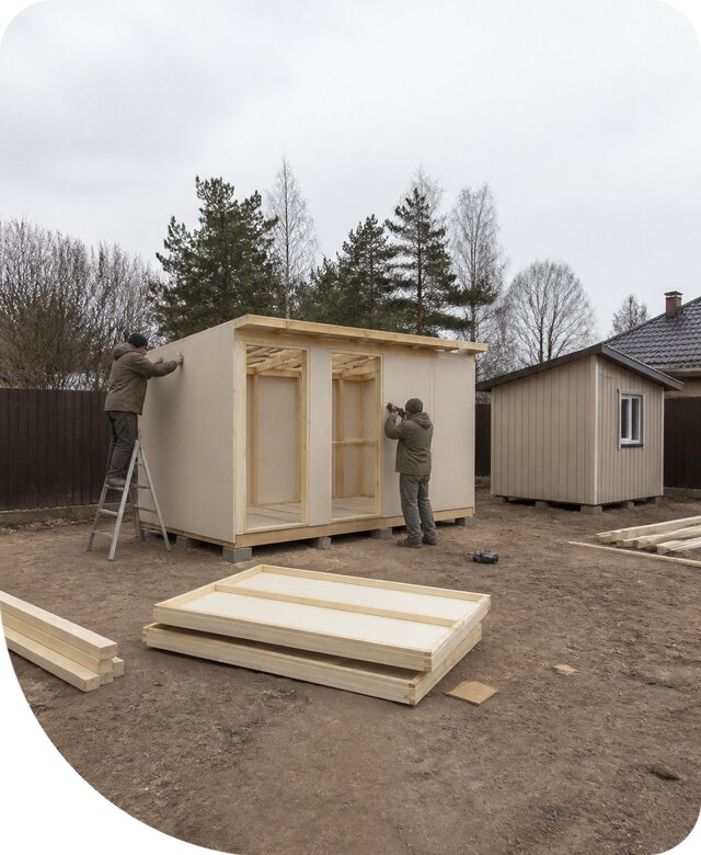 Строительство разборного хозблока в Лангепасе под ключ